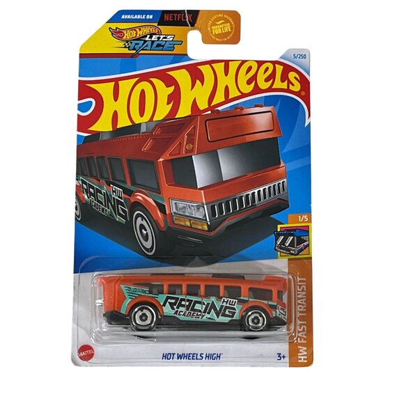 Hot Wheels 2024 Hot Wheels High Orange HW Fast Transit 1/5 Diecast Bus - Picture 1 of 11